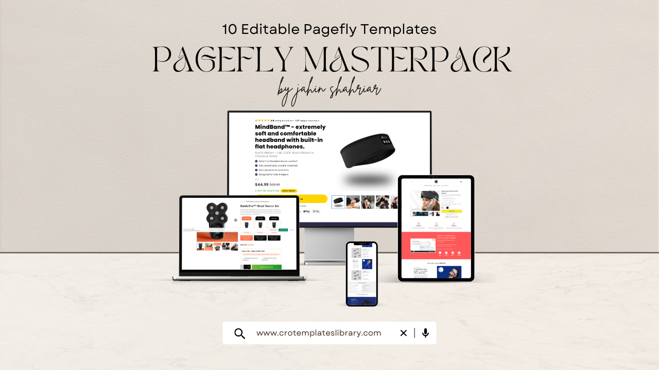 10 High Converting Pagefly Templates MasterPack ( Include 3 Bonus Templates )