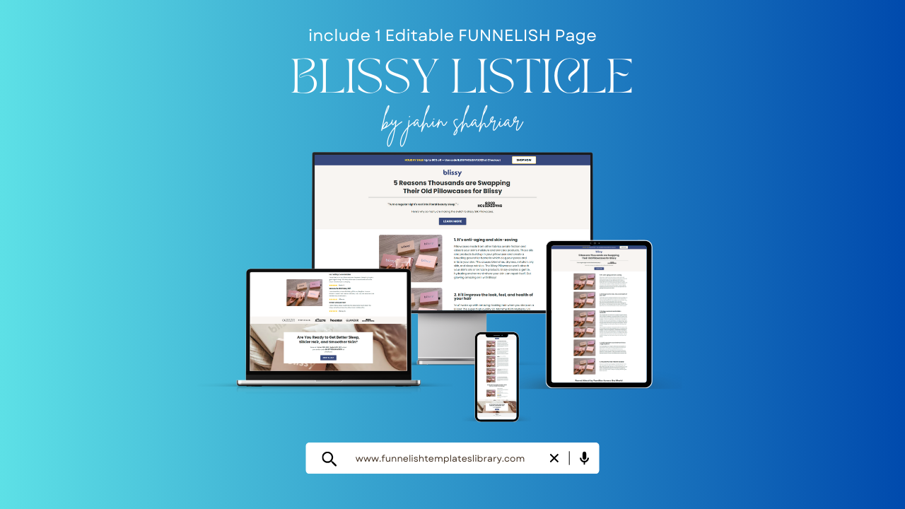 Blissy Listicle Page Funnelish Template