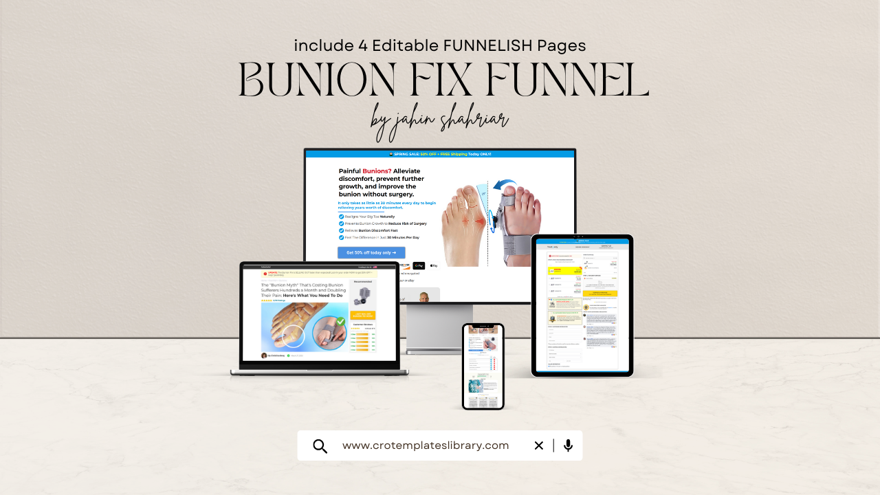 Bunion Fix Funnelish Template 👉 Treatmedy Bunion Fix Funnelish Templates