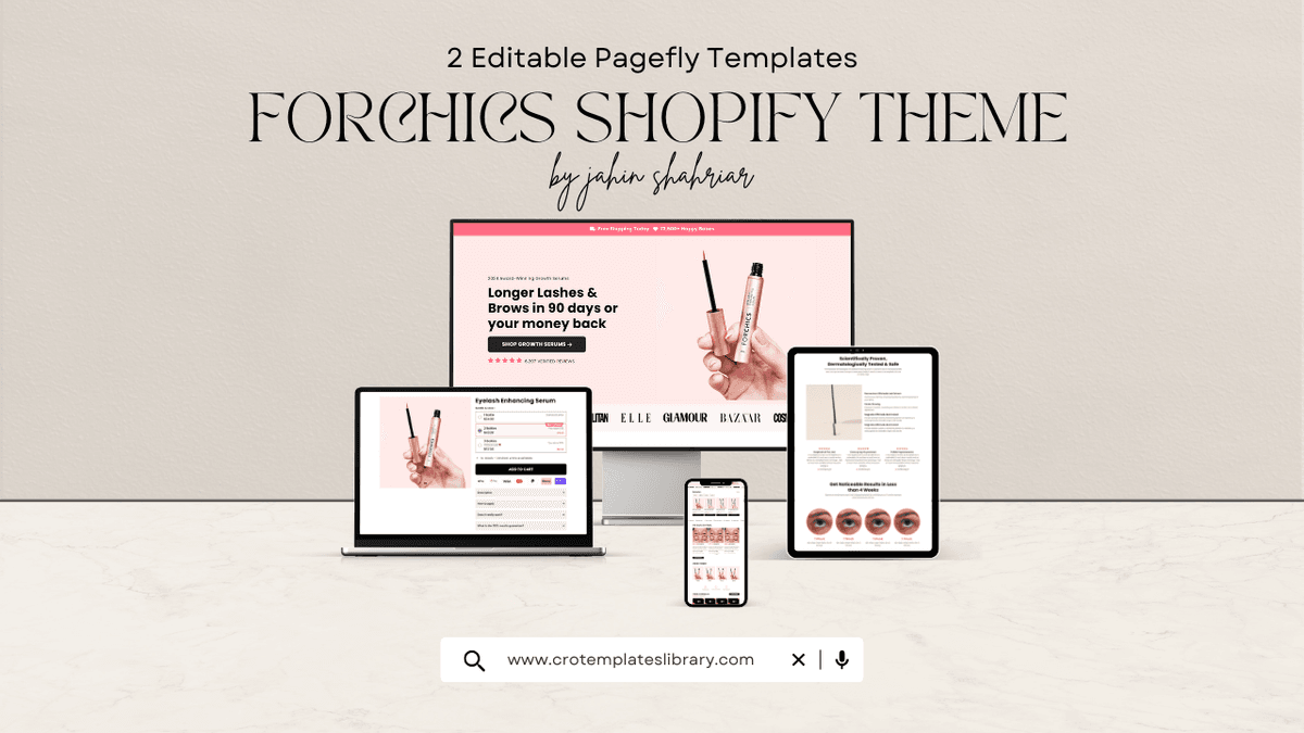 ForChics Shopify Theme ( 2 Editable Pagefly Templates )