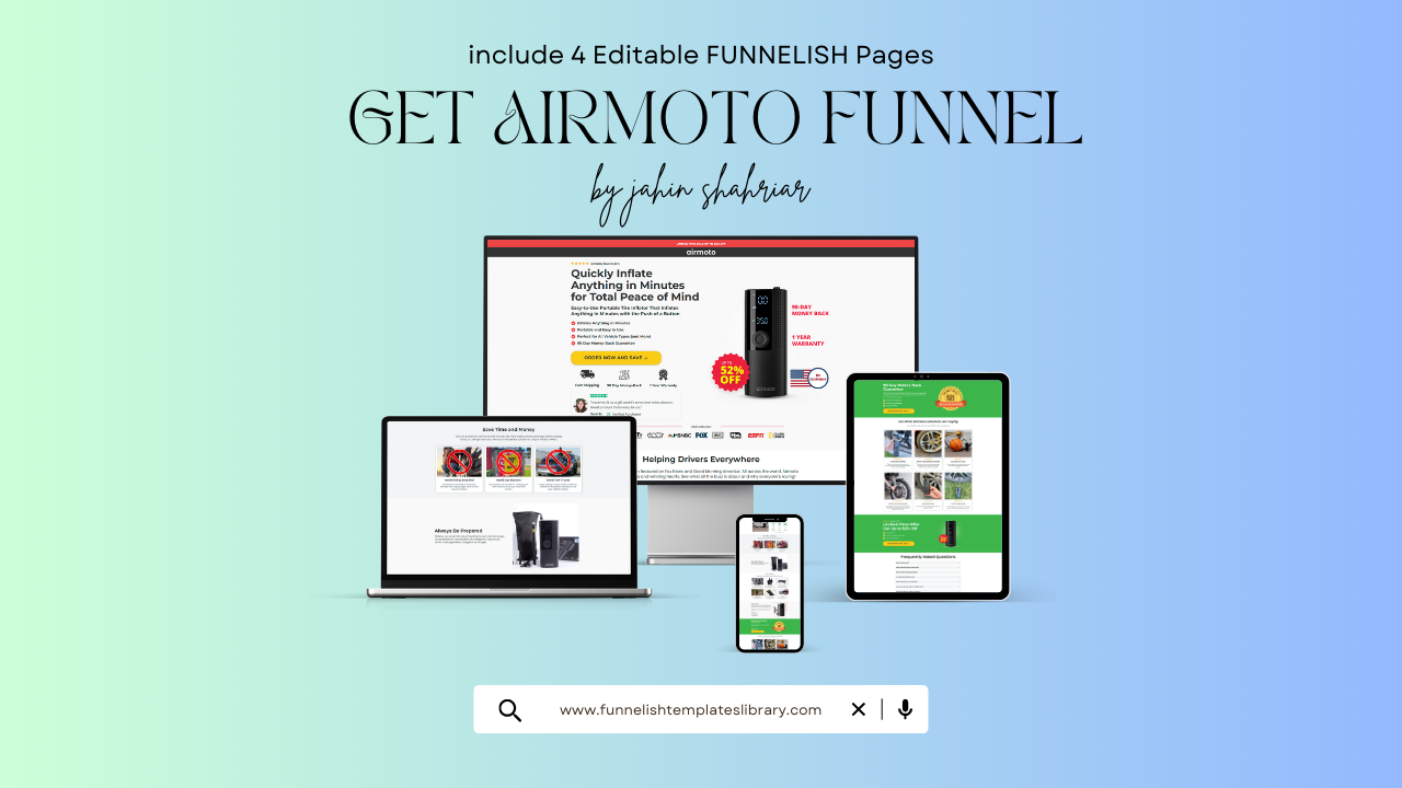 Get AirMoto Funnelish Templates ๐ 4 Easily Editable Funnelish Template