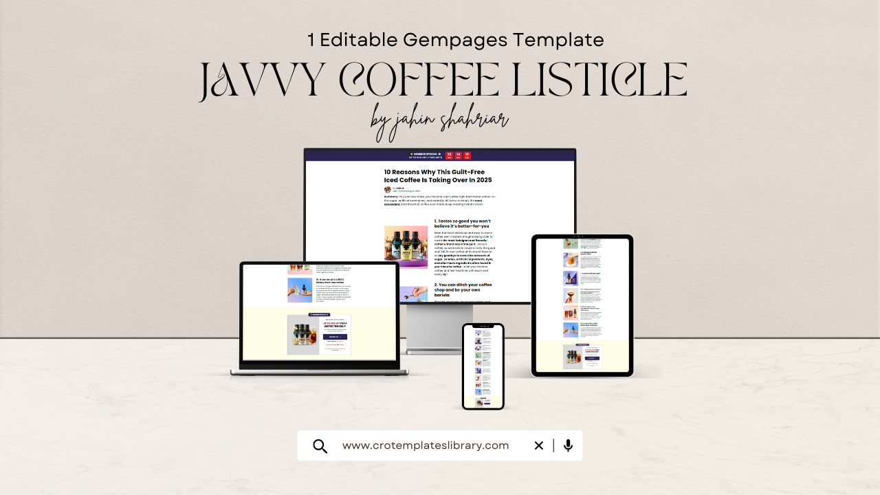 Javvy Coffee 10 Reason Shopify Listicle Template
