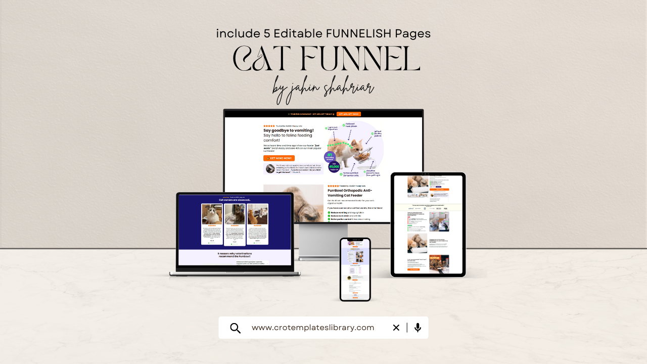 PurrHeaven Cat Product Funnelish Templates
