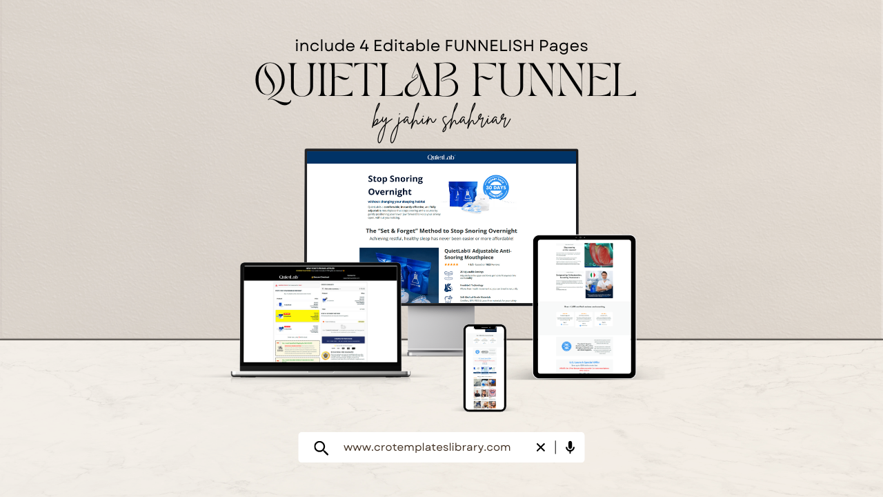 QuietLab Funnelish Templates 👉 QuietLab Adjustable Anti Snoring Mouthpiece Funnelish Template